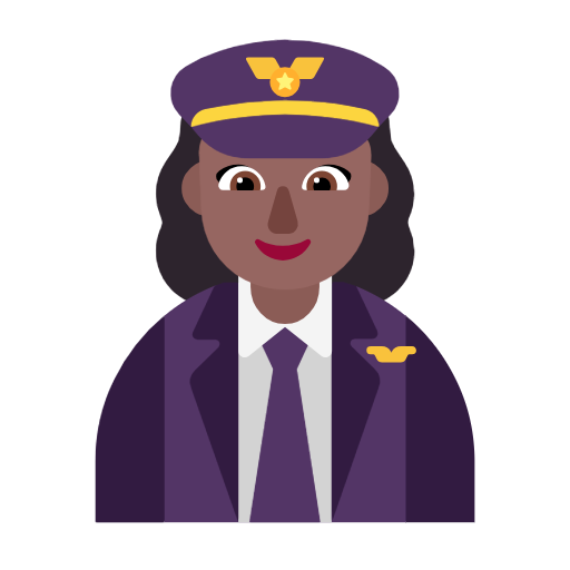Woman Pilot: Medium-Dark Skin Tone on Microsoft Fluent
