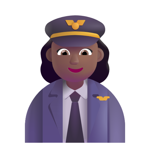Woman Pilot: Medium-Dark Skin Tone on Microsoft 3D