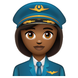 Woman Pilot: Medium-Dark Skin Tone on WhatsApp