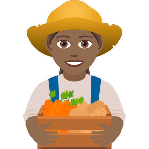 Woman Farmer: Medium-Dark Skin Tone on JoyPixels