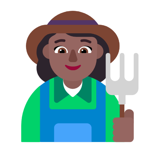 Woman Farmer: Medium-Dark Skin Tone on Microsoft Fluent