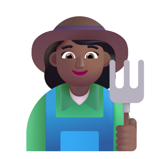 Woman Farmer: Medium-Dark Skin Tone on Microsoft 3D