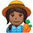 Woman Farmer: Medium-Dark Skin Tone on Samsung