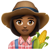 Woman Farmer: Medium-Dark Skin Tone on WhatsApp