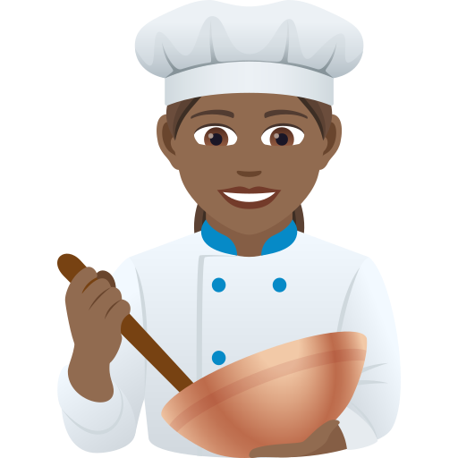 Woman Cook: Medium-Dark Skin Tone on JoyPixels