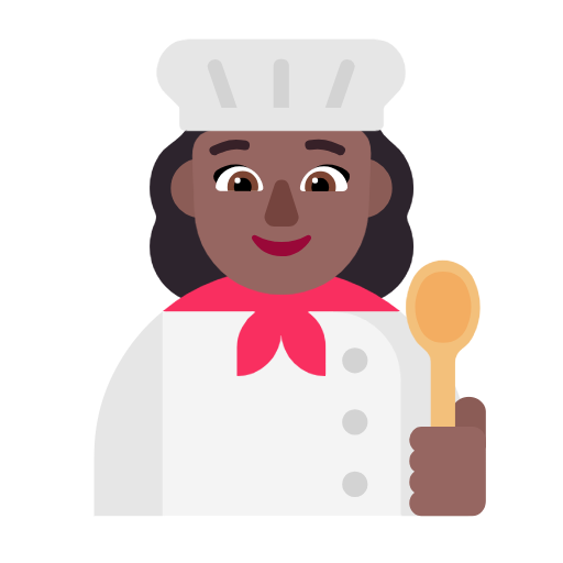 Woman Cook: Medium-Dark Skin Tone on Microsoft Fluent
