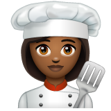 Woman Cook: Medium-Dark Skin Tone on WhatsApp