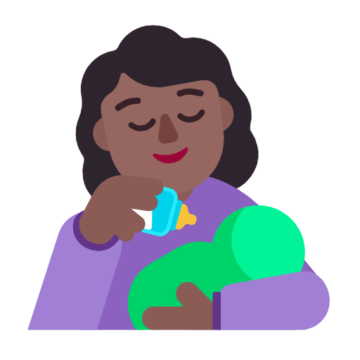 Woman Feeding Baby: Medium-Dark Skin Tone on Microsoft Fluent