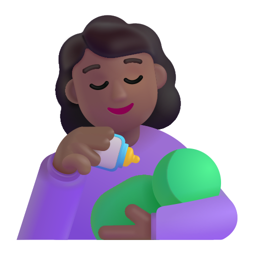 Woman Feeding Baby: Medium-Dark Skin Tone on Microsoft 3D