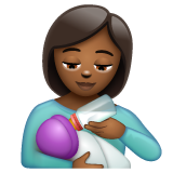 Woman Feeding Baby: Medium-Dark Skin Tone on WhatsApp