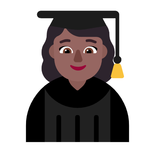 Woman Student: Medium-Dark Skin Tone on Microsoft Fluent