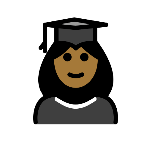 Woman Student: Medium-Dark Skin Tone on OpenMoji