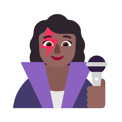 Woman Singer: Medium-Dark Skin Tone on Microsoft Fluent