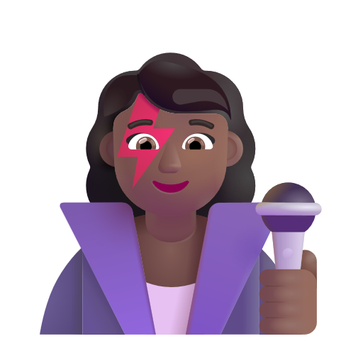 Woman Singer: Medium-Dark Skin Tone on Microsoft 3D