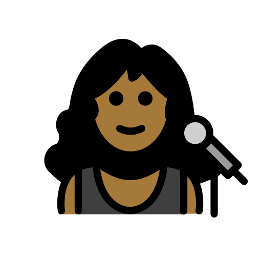 Woman Singer: Medium-Dark Skin Tone on OpenMoji