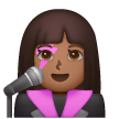 Woman Singer: Medium-Dark Skin Tone on Samsung