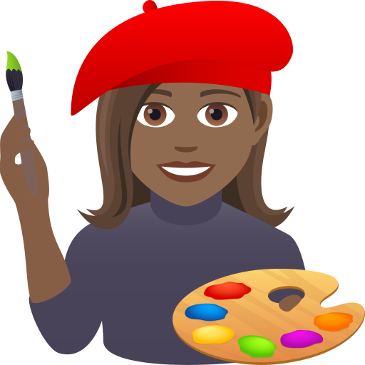 Woman Artist: Medium-Dark Skin Tone on JoyPixels