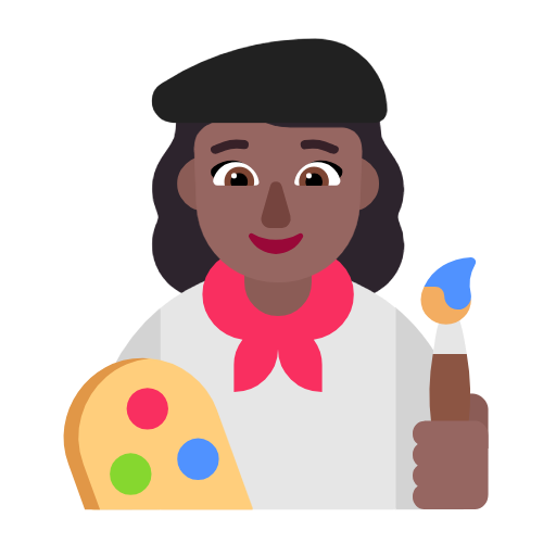 Woman Artist: Medium-Dark Skin Tone on Microsoft Fluent