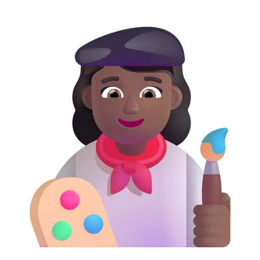 Woman Artist: Medium-Dark Skin Tone on Microsoft 3D