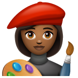 Woman Artist: Medium-Dark Skin Tone on WhatsApp