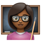 Woman Teacher: Medium-Dark Skin Tone on WhatsApp