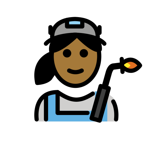 Woman Factory Worker: Medium-Dark Skin Tone on OpenMoji