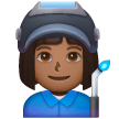 Woman Factory Worker: Medium-Dark Skin Tone on Samsung