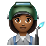 Woman Factory Worker: Medium-Dark Skin Tone on WhatsApp