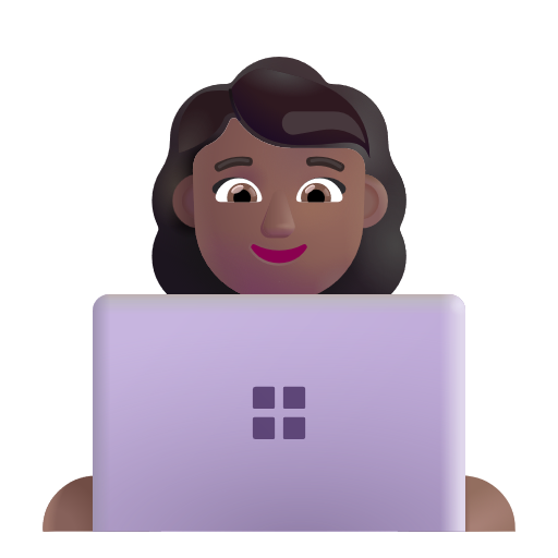 Woman Technologist: Medium-Dark Skin Tone on Microsoft 3D