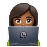 Woman Technologist: Medium-Dark Skin Tone on WhatsApp
