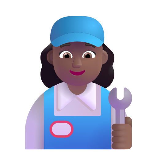 Woman Mechanic: Medium-Dark Skin Tone on Microsoft 3D