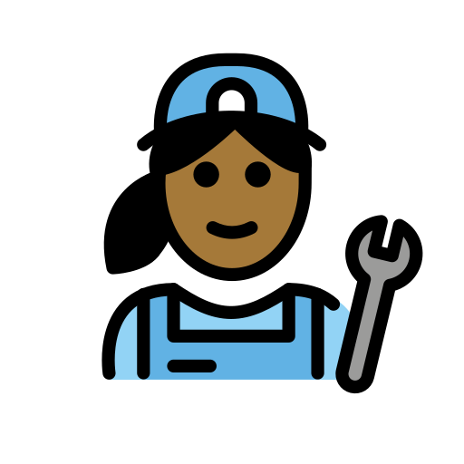 Woman Mechanic: Medium-Dark Skin Tone on OpenMoji