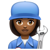 Woman Mechanic: Medium-Dark Skin Tone on WhatsApp