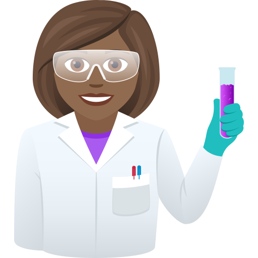 Woman Scientist: Medium-Dark Skin Tone on JoyPixels