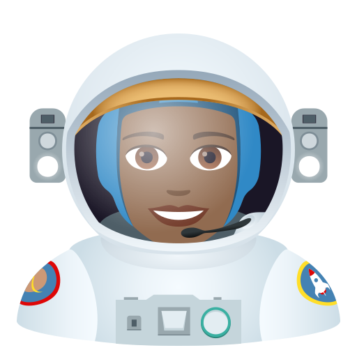 Woman Astronaut: Medium-Dark Skin Tone on JoyPixels