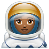 Woman Astronaut: Medium-Dark Skin Tone on WhatsApp