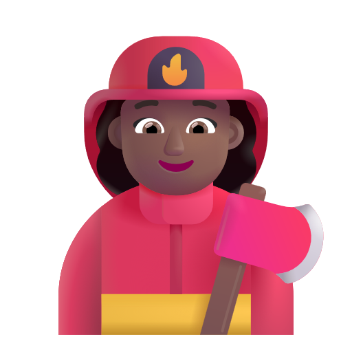 Woman Firefighter: Medium-Dark Skin Tone on Microsoft 3D