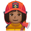 Woman Firefighter: Medium-Dark Skin Tone on Samsung