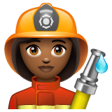 Woman Firefighter: Medium-Dark Skin Tone on WhatsApp