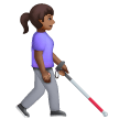 Woman With White Cane Facing Right: Medium-Dark Skin Tone on Samsung