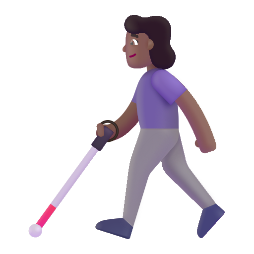 Woman With White Cane: Medium-Dark Skin Tone on Microsoft 3D