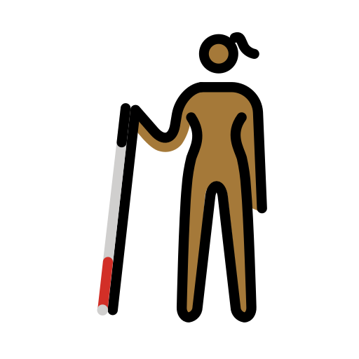 Woman With White Cane: Medium-Dark Skin Tone on OpenMoji