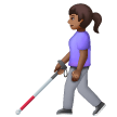 Woman With White Cane: Medium-Dark Skin Tone on Samsung