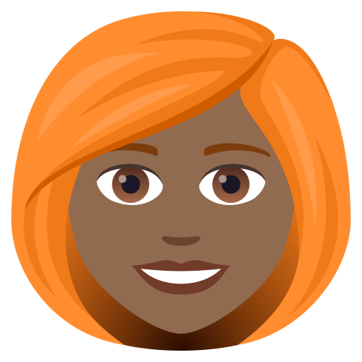 Woman: Red Hair: Medium-Dark Skin Tone on JoyPixels