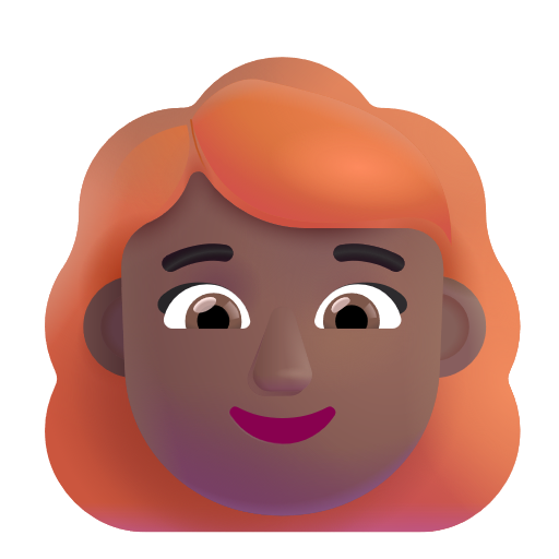 Woman: Red Hair: Medium-Dark Skin Tone on Microsoft 3D