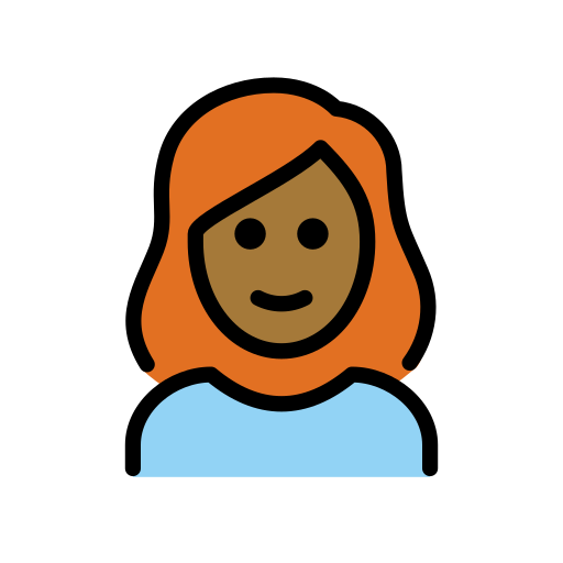 Woman: Red Hair: Medium-Dark Skin Tone on OpenMoji