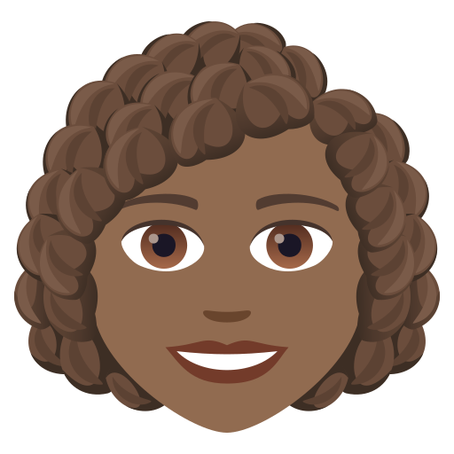 Woman: Curly Hair: Medium-Dark Skin Tone on JoyPixels