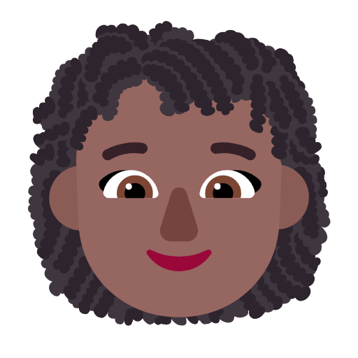 Woman: Curly Hair: Medium-Dark Skin Tone on Microsoft Fluent
