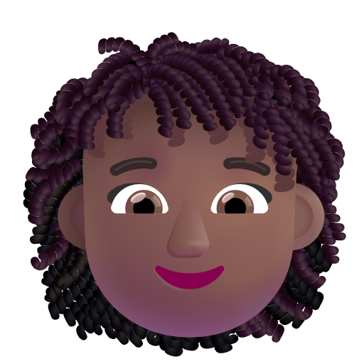 Woman: Curly Hair: Medium-Dark Skin Tone on Microsoft 3D