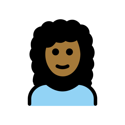 Woman: Curly Hair: Medium-Dark Skin Tone on OpenMoji